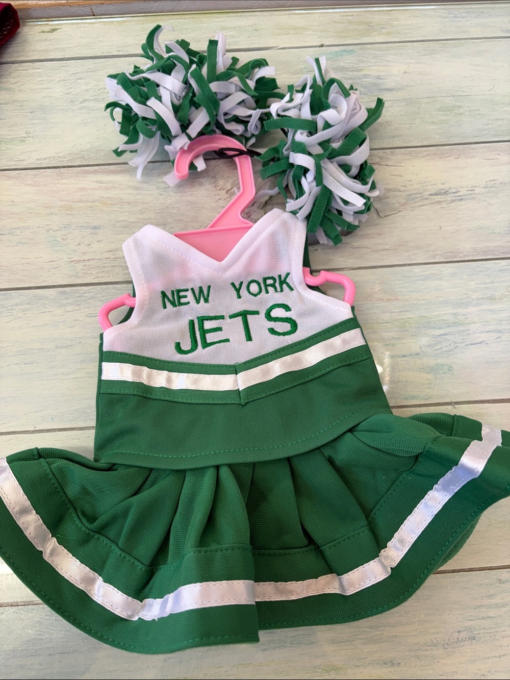 New York Jets Green two piece 18 inch Doll set with Pom Poms